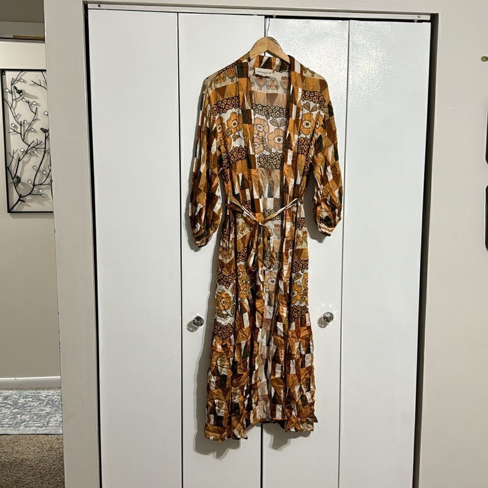 Anthropologie X Carolina K Nico Robe, Rombus Flowers Size M - Picture 9 of 10